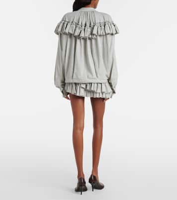 러플 어시메트릭 코튼 미니스커트 | Dries Van Noten