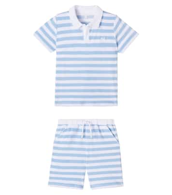 Cotton-blend polo shirt and shorts set | Patachou