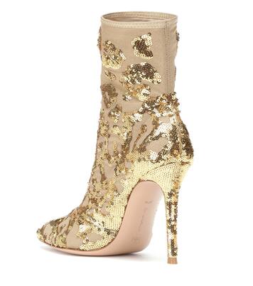 Bottines Daze en tulle à sequins | Gianvito Rossi