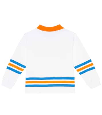 Felpa in cotone a righe con logo | Moschino Kids