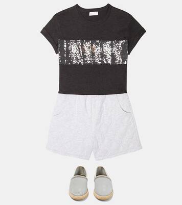 Shorts de algodón acolchados | Brunello Cucinelli Kids