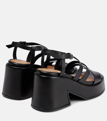 Platform leather sandals | Ganni