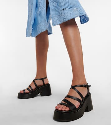Platform leather sandals | Ganni