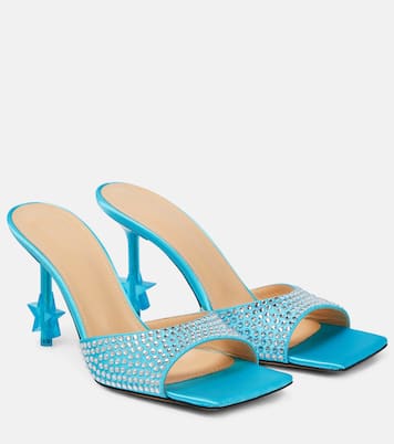 Star crystal-embellished satin sandals | Mach & Mach