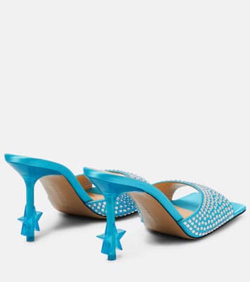 Star crystal-embellished satin sandals | Mach & Mach