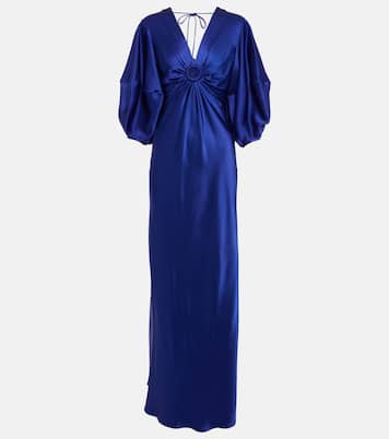 Deep V-neck satin maxi dress | Stella McCartney