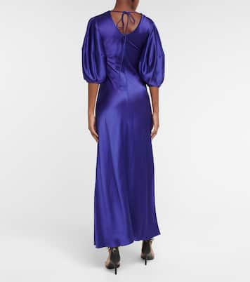 Deep V-neck satin maxi dress | Stella McCartney