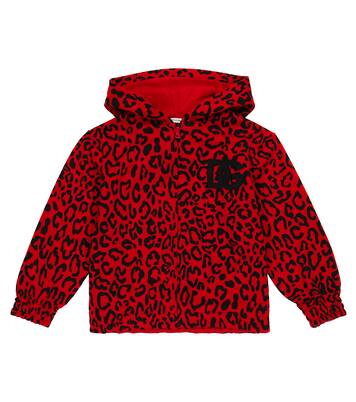 Leopard-print cotton jersey hoodie | Dolce&Gabbana Kids