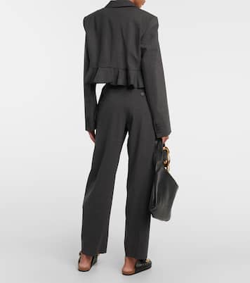 Blazer cropped in misto lana | JW Anderson
