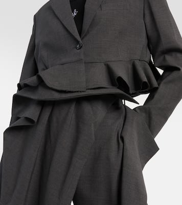 Blazer cropped in misto lana | JW Anderson