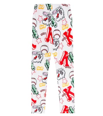 Leggings in misto cotone con stampa | Kenzo Kids