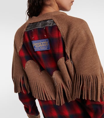 Fringed checked wool cardigan | Maison Margiela