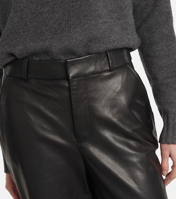 Pantalon ample à taille haute en cuir | Frame