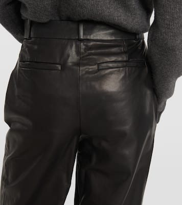 Pantalon ample à taille haute en cuir | Frame