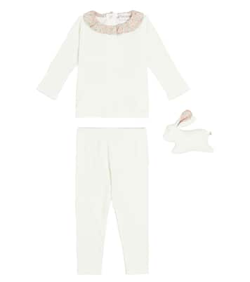 Bébé – Set top, pantalon et peluche Daisie en coton | Bonpoint