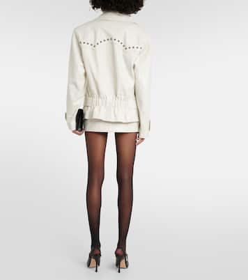 Giacca in pelle con stampa coccodrillo | Alessandra Rich
