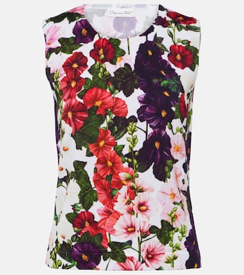 Tank top de mezcla de algodón floral | Oscar de la Renta