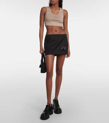 Tank top in jersey di cotone con logo | Prada