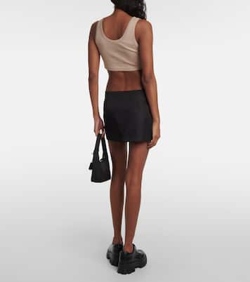 Tank top in jersey di cotone con logo | Prada