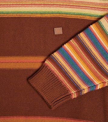 Pullover Face Logo in cotone a righe | Acne Studios Kids