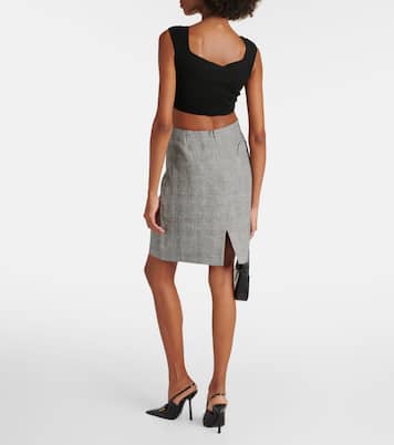 Coci checked linen pencil skirt | Blazé Milano
