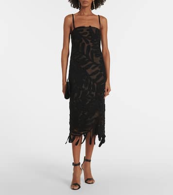 Abito midi in crochet di cotone | Oscar de la Renta