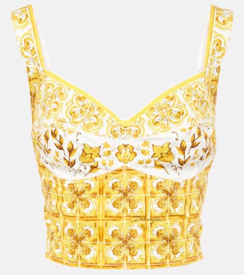 Bustier-Top Majolica aus Popeline | Dolce&Gabbana