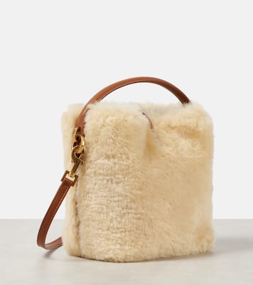 Secchiello Le 37 Mini in shearling | Saint Laurent