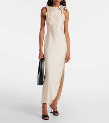 Floral-appliqué asymmetric gown | Coperni