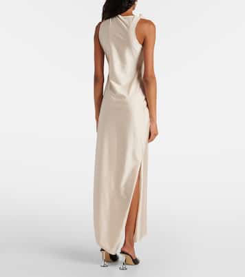 Floral-appliqué asymmetric gown | Coperni