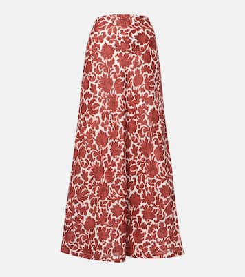 Falda larga Antibes de lino estampada | Faithfull