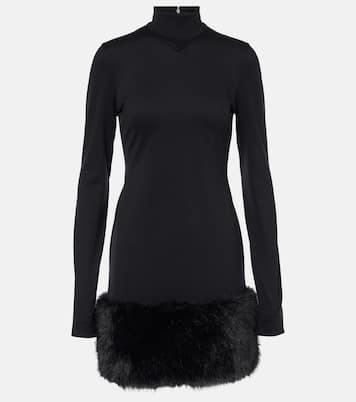 Robe à col roulé en fourrure synthétique | Prada