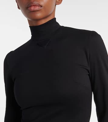 Robe à col roulé en fourrure synthétique | Prada