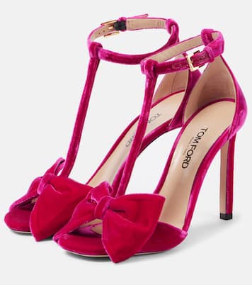 Sandali Brigitte in velluto con fiocco | Tom Ford