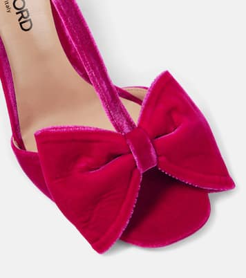 Sandali Brigitte in velluto con fiocco | Tom Ford