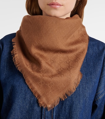Sciarpa GG in jacquard di lana e seta | Gucci