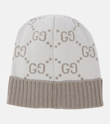 Gorro de cachemir con GG en jacquard | Gucci