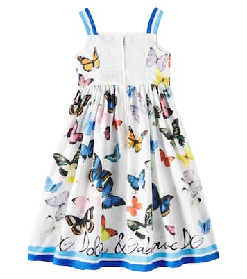 Bedrucktes Kleid aus Baumwollpopeline | Dolce&Gabbana Kids