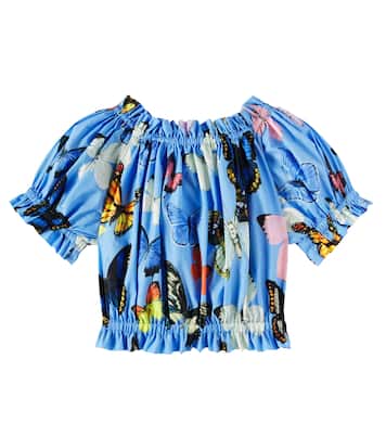 Top in popeline di cotone con stampa | Dolce&Gabbana Kids