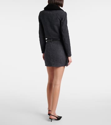 Textured denim miniskirt | Self-Portrait