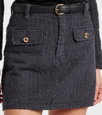 Textured denim miniskirt | Self-Portrait