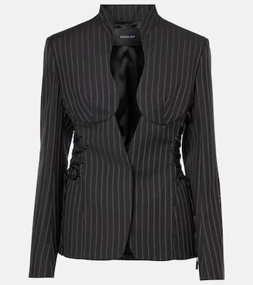 Blazer rayé en laine mélangée | Mugler