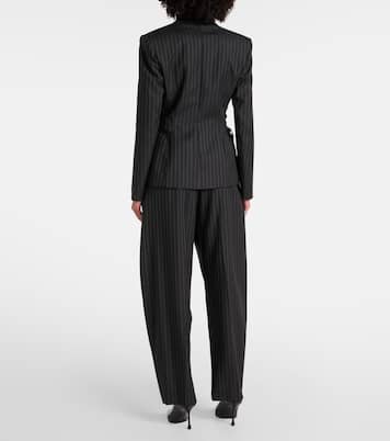 Blazer rayé en laine mélangée | Mugler