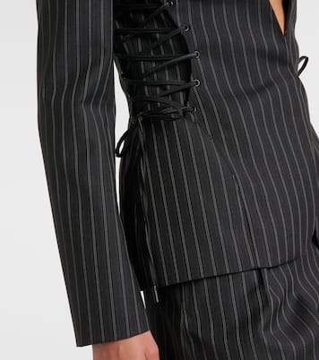 Blazer rayé en laine mélangée | Mugler