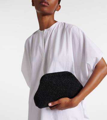 Mira raffia-effect clutch | The Row