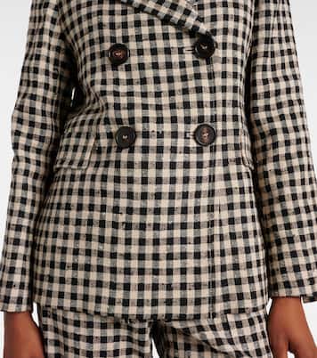 Fata checked cotton, silk, and hemp blazer | 'S Max Mara