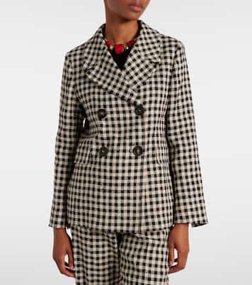 Fata checked cotton, silk, and hemp blazer | 'S Max Mara
