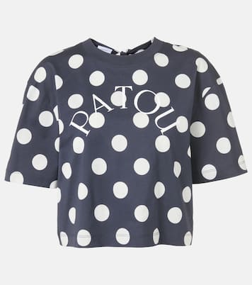 T-shirt cropped in cotone a pois | Patou