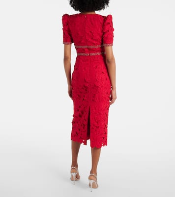 Abito midi in pizzo con decorazioni | Rebecca Vallance