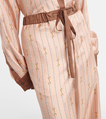 Pantalones palazzo de seda con Horsebit | Gucci